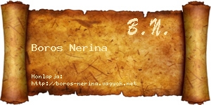 Boros Nerina névjegykártya